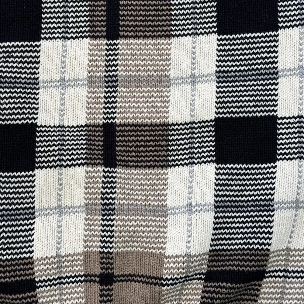 JOHN ASHFORD GOLF Men's Crew Neck Sweater Medium‎ Plaid Tan Preppy Golfer